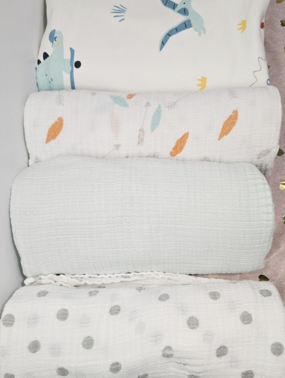 aden + anais Lightweight Muslin Swaddle in & Water Proof Blanket Bundle.